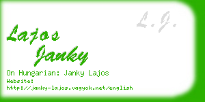 lajos janky business card